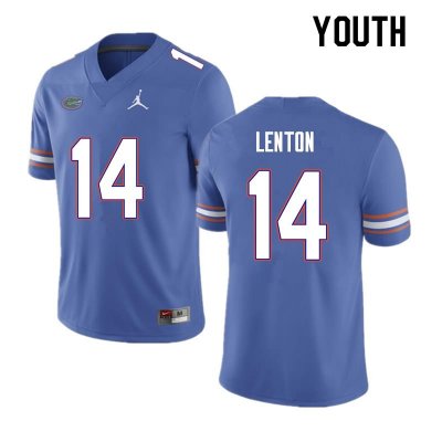 Youth Florida Gators #14 Quincy Lenton NCAA Nike Blue Authentic Stitched College Football Jersey BQF5162LI